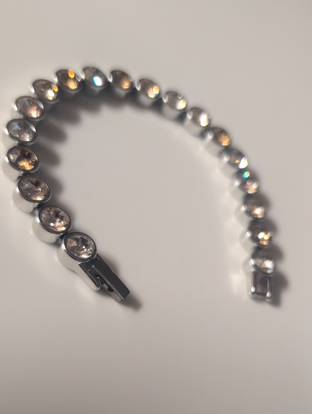 Touch Tone Silver Ice Crystal Tennis Bracelet - By Swarovski